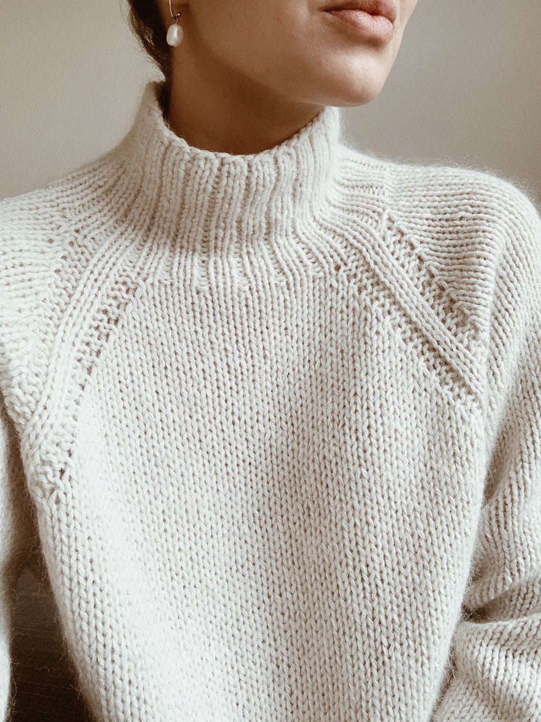 Cream, British Wool Roll Neck Sweater